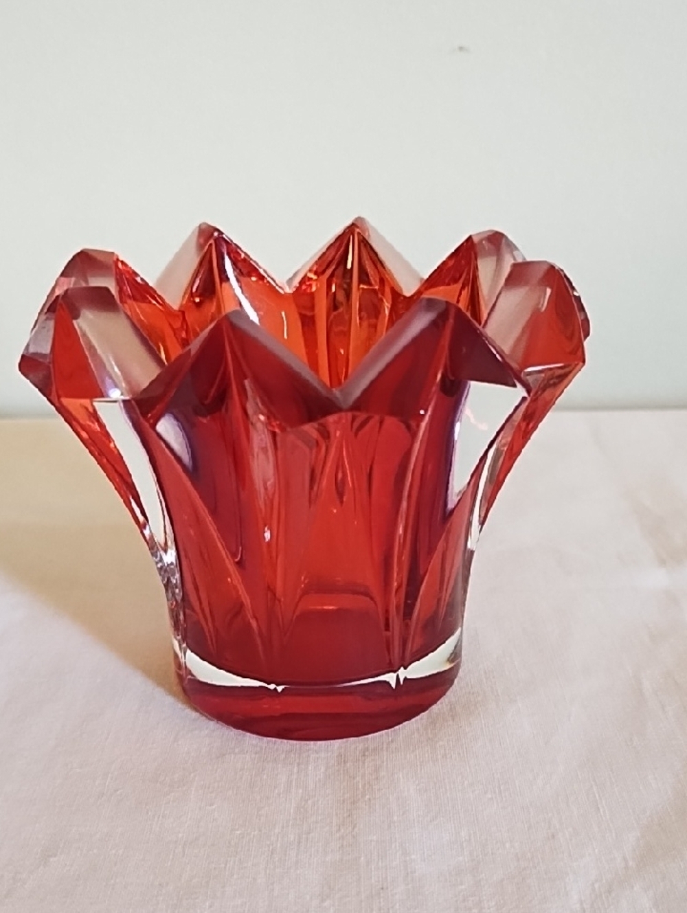 MIKASA SKYLINE RED VOTIVE CANDLE HOLDER